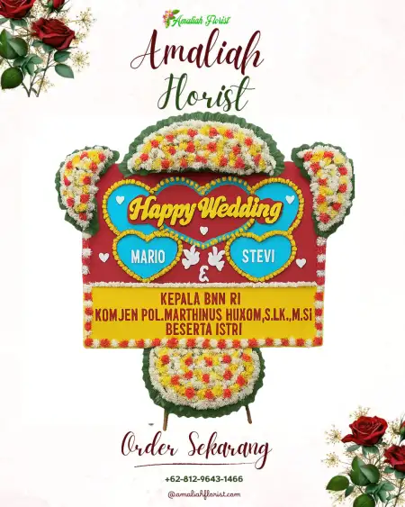 Papan Bunga Pernikahan Burneh